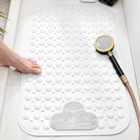 Rutschfeste Duschmatte mit Saugnäpfen und Abflusslöchern, Duschmatte mit Massagekissen, große Duschmatte fürs Badezimmer (1/4)