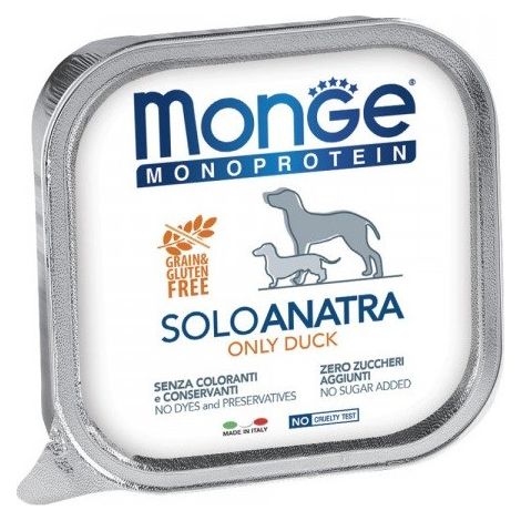 Monge Dog Monoprotein Adult Solo Anatra - Vaschetta 150 Gr -