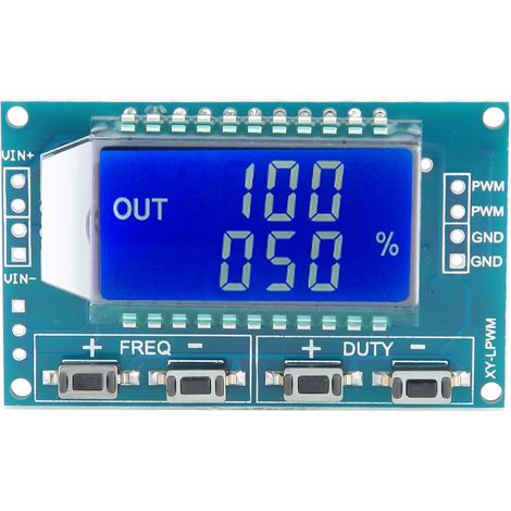 Générateur de signaux carrés PWM à fréquence réglable, module d'impulsions avec écran LCD, cycle de service ajustable, sortie de forme d'onde, équipement de test électronique. (1/5)