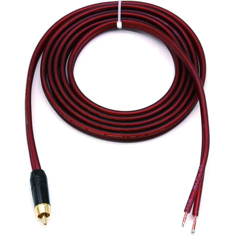 Câble de Haut-Parleur RCA Vers Prise RCA - Fil Nu, Cordon de Réparation Audio Vidéo - 2M (Mâle) (1/5)