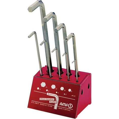 AMF Jeu de tournevis d'angle 911L-WM9 9 pièces en support d'atelier - 44099 (1/3)