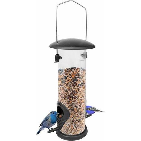 Mangeoires à oiseaux, postes d'alimentation, mangeoires - oiseaux sauvages, mangeoire à oiseaux suspendue à nourriture mixte robuste, noire - pour jardins d'oiseaux sauvages en plein air-Chrom (1/5)