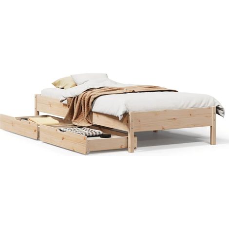 Maison Exclusive - Cadre de lit sans matelas 75x190 cm bois de pin massif (1/5)