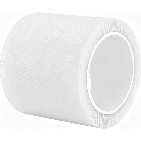 Bande Antidérapante Escalier 10 cm x 5 m, Ruban Adhésif Anti-Dérapant avec Texturé, Bande Antidérapante en Caoutchouc Imperméable, Blanc Transparent, pour Escaliers, Sols, Poignées de Meubles (1/5)