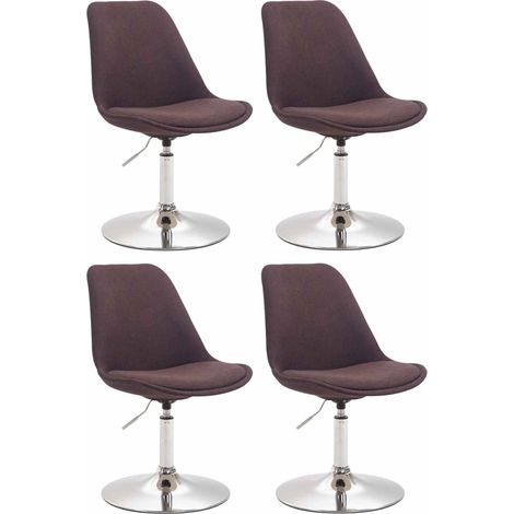 Set di 4 sedie da pranzo in tessuto Maverick marrone cromo (1/4)