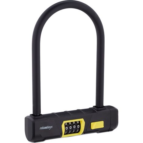 Antifurto per bici in acciaio robusto protezione contro i furti 30 x 12 cm bloccaggio facile in acciaio nero 130011774