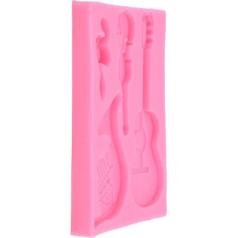 Silikonform in Gitarrenform zur Dekoration von Schokoladen-Fondant-Kuchen für die heimische Bäckerei (1/5)