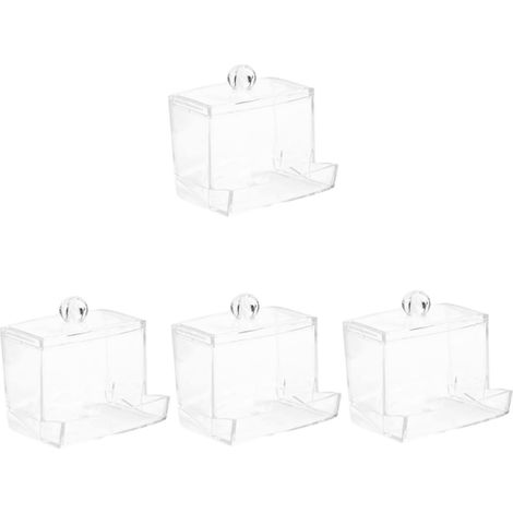 4pièces Récipient De Nourriture Automatique pour Poules Mangeoire Transparente Pratique pour Poussins Et Oiseaux Feeder Acrylic avec Fixation pour Élevage De Volaille (1/5)