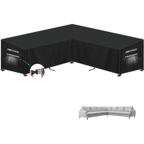 Abdeckung für V-Form Gartensofa, wasserdicht, 420D Oxford, 315x315cm (1/5)