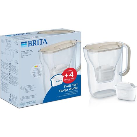 Carafe filtrante Brita Style Essential + 4 cartouches MaxtraPro PP (sable 2,4 l) (1/3)