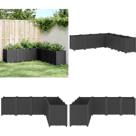 Jardinière noir 160x160x53 cm polypropylène - Jardinier Noire - Jardinière Extérieure - Pot De Fleurs En Polypropylène - Jardinière Modulable - Jardinière Design - Home & Living (1/5)