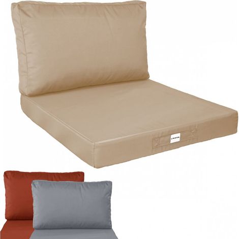 Linxor – Abnehmbare Kissenbezüge für Gartenmöbel, 50 x 50 cm – 180 g/m² Oxford-Polyester – 8 cm dick – Maschinenwaschbarer Bezug – OEKO-TEX®-zertifiziert (1/5)