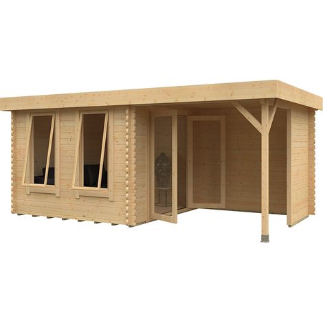 16x10 The Lulworth 44mm Cabin - L475 x W295 x H243.8 cm - Solid Wood/Softwood/Pine - Natural