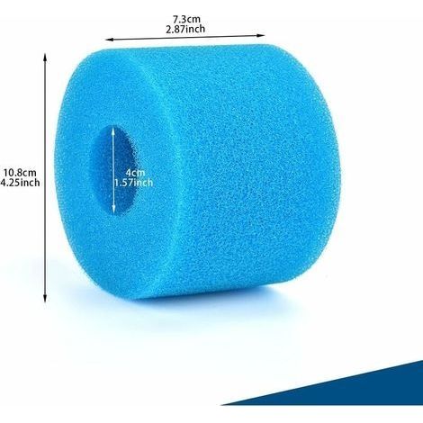 Typ S1 Filterschwamm, Schaumstofffilterkartusche, Poolfilterschaum, wiederverwendbar und waschbar, Schaumstofffilter für Spa, Schwimmbad, Whirlpool (6, Blau) (1/5)