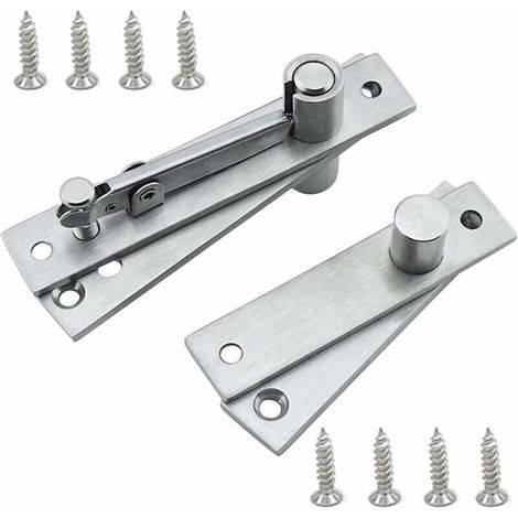 Charnière pivot rotative en acier inoxydable argenté pour armoire et placard, paumelle cachée réglable en haut et en bas (1/5)