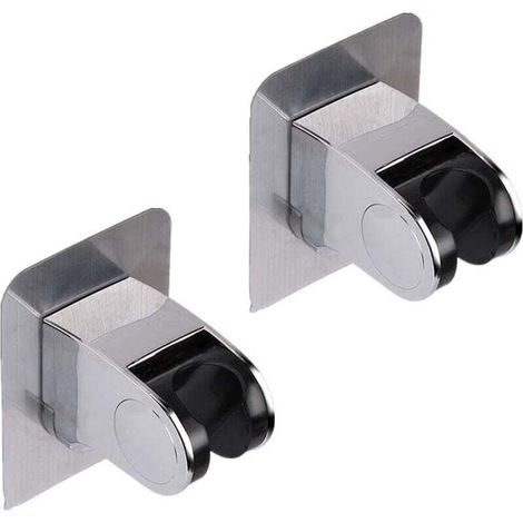 Support de Douche Sans Angle de Colle de Perçage, 2Pcs Support de Pommeau de Douche Réglable Mural,5 Modes d'Angle Réglable,Forme De Lingot Adaptée à La Salle De Bain,à l'Hôtel (1/4)