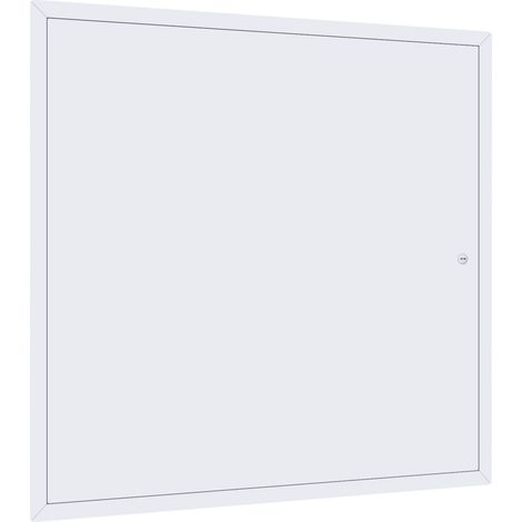 Panneau d'accès pour cloison sèche, 64x64 cm, porte en acier galvanisé, installation facile, charnières, loquet à tournevis, pour plafond plomberie électricité, découpe 62x62 cm, blanc (1/5)