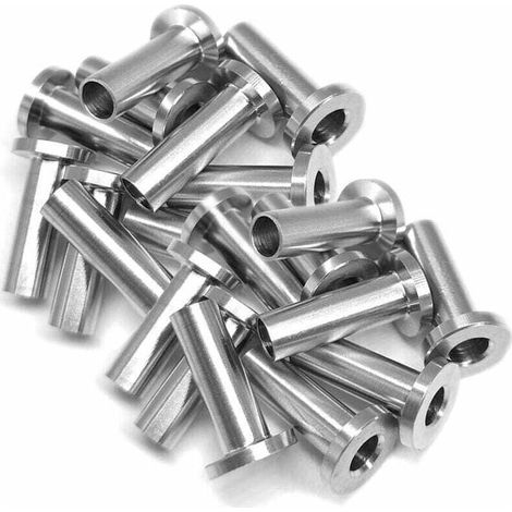 Ulisem20 Pcs Manchons de Protection en Acier Inoxydable pour Garde-corps de Câble 3/16 Pouce Poteaux en Bois, Balustrade de Bricolage (1/4)
