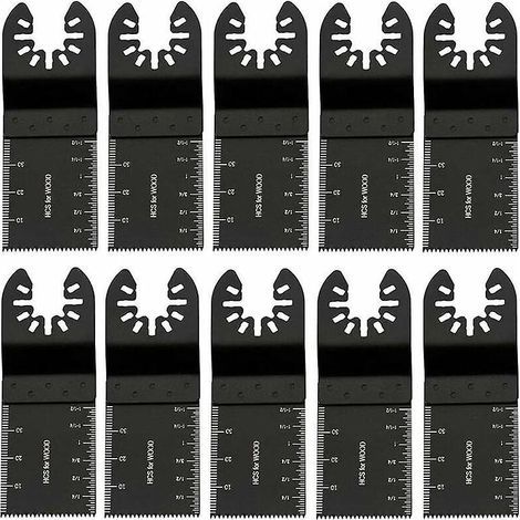 Kit di 10 lame per sega oscillante, set di utensili multifunzionali per legno, metallo e plastica, lame universali per miscelare, accessori per utensili multipli. (1/5)