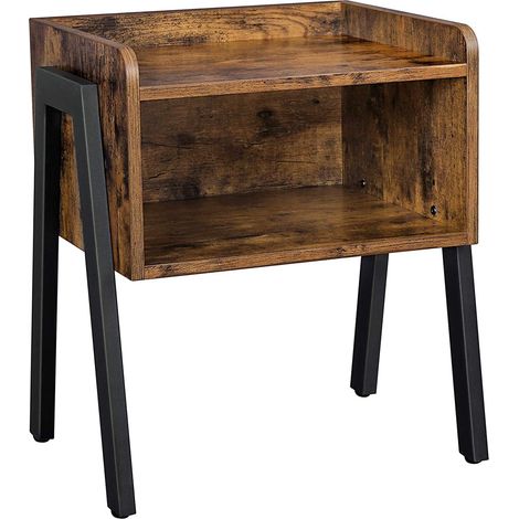 Comodino comodino comodino 42 x 35 x 52 cm tavolino impilabile con vano portaoggetti aperto gambe in metallo vintage retrò 120001039