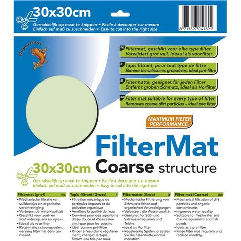Tapis ou ouate de filtration gros 30 cm pour aquarium d'eau douce et marin (1/2)