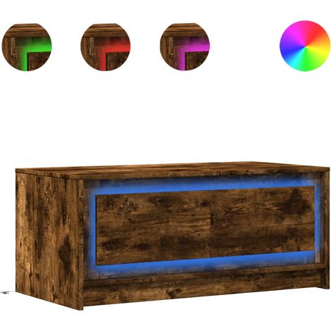 Maison Exclusive - Tavolino da Salotto con Luci LED Rovere Fumo in Truciolato