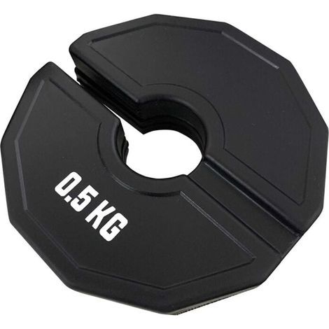 Plaques de poids fractionnées Gym Micro-Plates, haltères, plaques en caoutchouc, ajout de changement, noir, 0,5 kg (1/4)