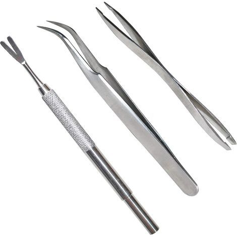 3-teiliges Zeckenentfernungs-Set, Edelstahl-Set, geeignet für Katzen und Hunde. (1/5)