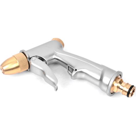 Pistolet à eau haute pression tout métal pour lavage de voiture, pistolet à eau à buse en cuivre, pistolet pulvérisateur électroplaqué en alliage pour l'arrosage domestique et de jardin