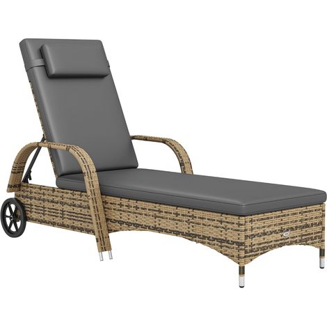Transat de jardin réglable avec matelas et accoudoirs jaune 200x73x30-103 cm pour un confort optimal en extérieur (1/5)