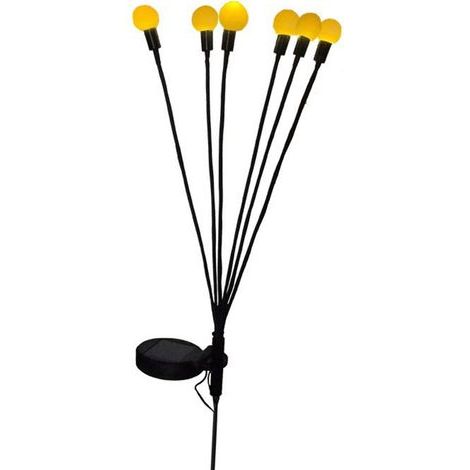 2-pack of 6-head oscillating firefly solar lights, IP65 waterproof, smart light control, for garden and outdoor use (1/4)