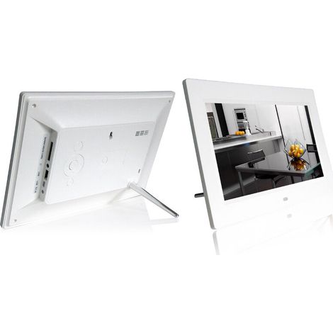Marco de fotos digital de 7,5 pulgadas con pantalla IPS FHD de 768 x 1024, calendario, despertador, reproductor de fotos, vídeo y música. (1/4)
