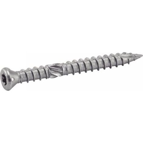 – Senkkopf-Terrassenschrauben mit sechs Lappen – Doppelgewinde – Edelstahl A2 – Länge 60 mm – Packung mit 200 Stück (1/5)