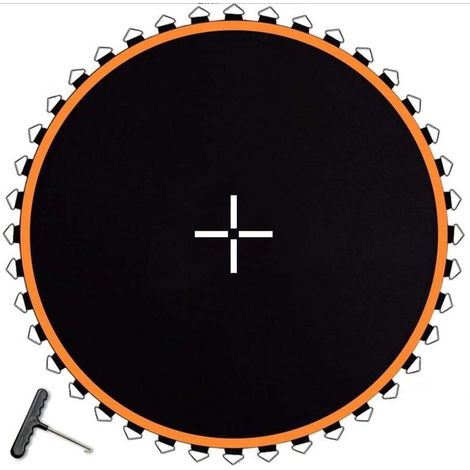Trampolines, Tapis de saut de rechange pour trampoline, Tapis de rechange imperméable et résistant aux UV de 2,4 m, Tapis de rebond élastique de rechange pour trampoline à cadre rond (1/4)