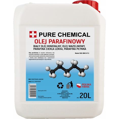 Olio di paraffina 20L - Alta purezza - Versatile - Ideale per l'industria e la cosmesi