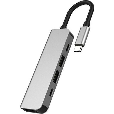 2x USB Typ-C Hub Splitter mit Unterstützung für PD60W Mini-Extender-Dock aus Aluminiumlegierung (1/5)