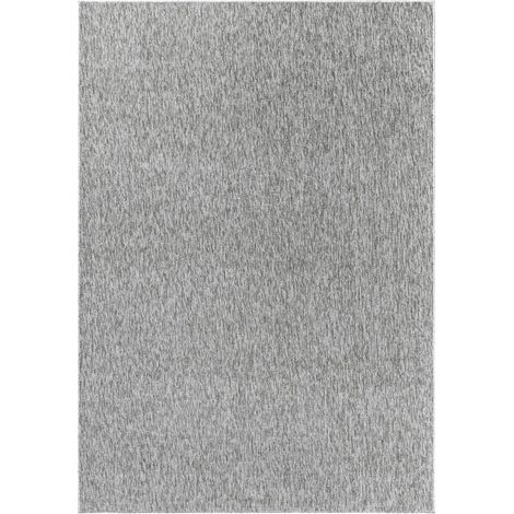 Tapis salon et chambre 80x150 gris rectangle tissé motif uni SAKRDA (1/5)