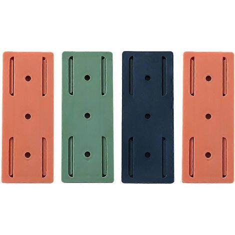 Lot de 4 supports de fixation muraux pour multiprise, organisateur de câbles (couleur aléatoire)-9X3.5CM-Random Color (1/3)