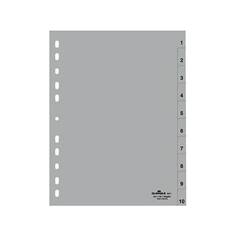 DURABLE Ordnerregister 651110 für A4 1-10 10tlg geprägte Taben