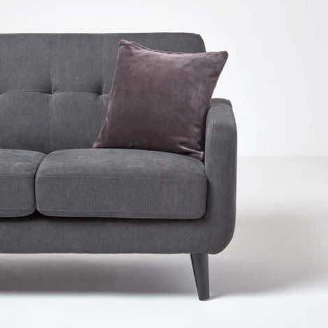 Housse de coussin en velours Gris foncé, 40 x 40 cm (1/4)