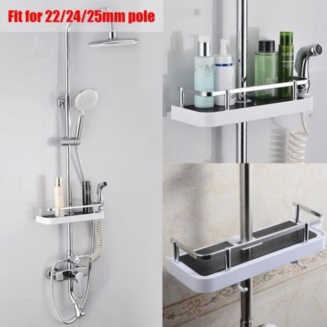 NEUFU Etagère Murale Salle de bain Douche Réglable Convient A Poteaux 22/24/25mm 32X12.5CM