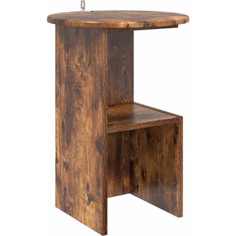 Side Table Smoked Oak Ø 39.5 x 55 cm Engineered Wood vidaXL