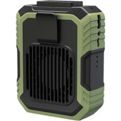 Ventilateur de taille portable rechargeable, ventilateur de cou mains libres pour le camping, les activités de plein air et les chantiers, vert (1/4)