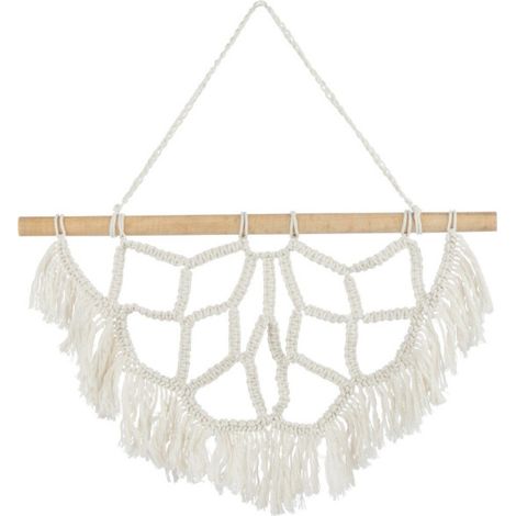 Déco Murale à Suspendre "Demi Mandala" 60cm Blanc