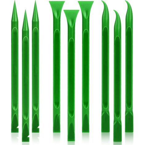 Lot de 9 grattoirs de peinture, outil de grattoir en plastique anti-rayures outil de nettoyage multifonction pour les espaces restreints et les fentes pour enlever les étiquettes, la graisse et les (1/5)