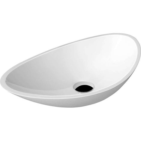 Sapho Rosseta - Aufsatzwaschtisch 56x32 cm, Marmorguss, weiß RS564