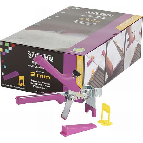 Kit pour croisillons auto-nivelants avec joint de 2 mm H 20 pour carrelage de niveau et joints réguliers. SIDAMO - 11255324 (1/5)
