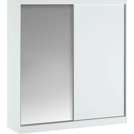 Armadio 2 ante scorrevoli Con specchio L200 cm Bianco - OCHIRA (1/5)