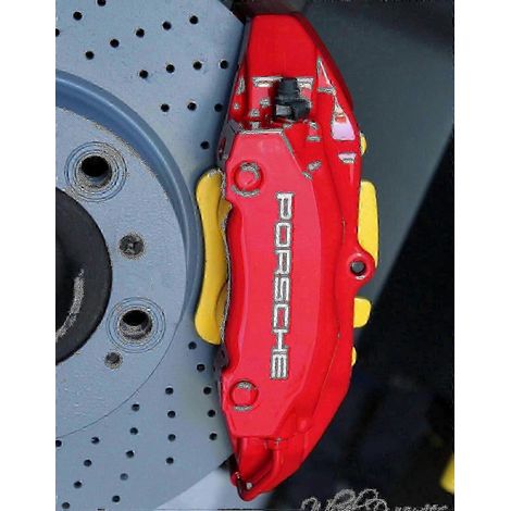 Ensemble de 6 autocollants pour étriers de freins Porsche - Protection en vinyle compatible avec différents modèles