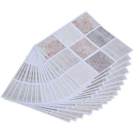 Autocollants de transfert mosaïque 18 pièces – 10cm x 10cm – Imperméables et réutilisables – Pour salle de bain et cuisine (1/5)